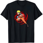 Naruto Shippuden Naruto on Red Swirl Anime T-Shirt